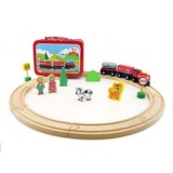 Wooden Train Set in Tin Carry Case Wooden Train Set in Tin Carry Case